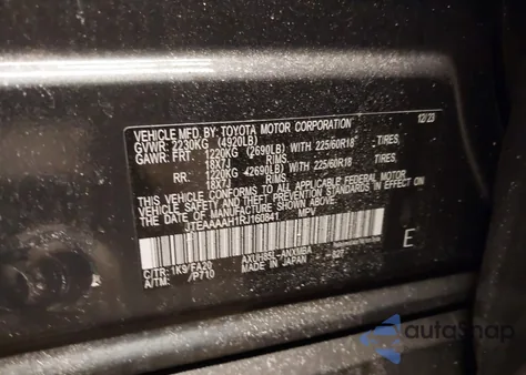 2024 Toyota Venza Le z USA, uszkodzony, nr VIN JTEAAAAH1RJ160841